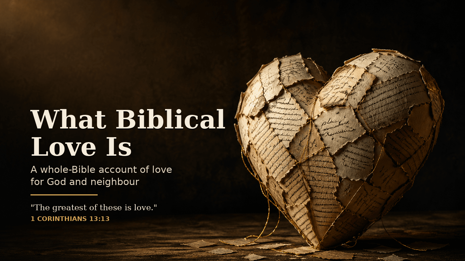 A whole-Bible account of love for God, love for neighbour, and why love is the greatest of these. Everyone says love matters. Christians say it more than most. We sing about love, preach about love, quote 1 Corinthians 13 at weddings, and insist that the faith is, at heart, about love. Yet when you ask what love actually is, the answers often feel thin. Love becomes niceness. Or sacrifice. Or acceptance. Or a warm religious feeling. Sometimes it becomes little more than a tone of voice.
